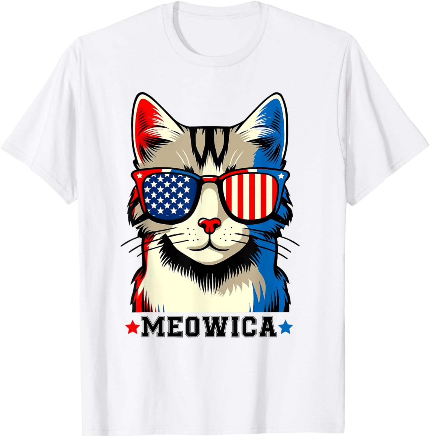 Vintage Cat 4Th Of July Usa Flag Meowica Patriotic