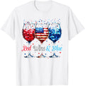 Red Wine Blue Wine Glasses Usa Flag 4Th Of July Patriotic