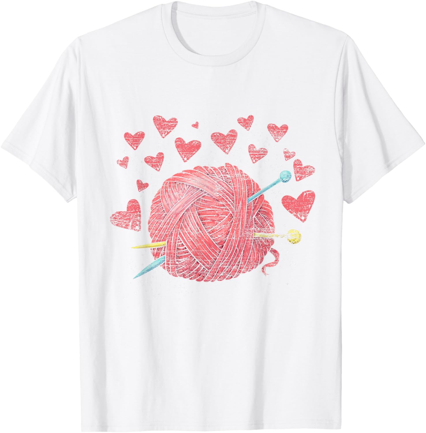 Crocheting Lover Knitter Crocheter Hearts Yarn Knitting