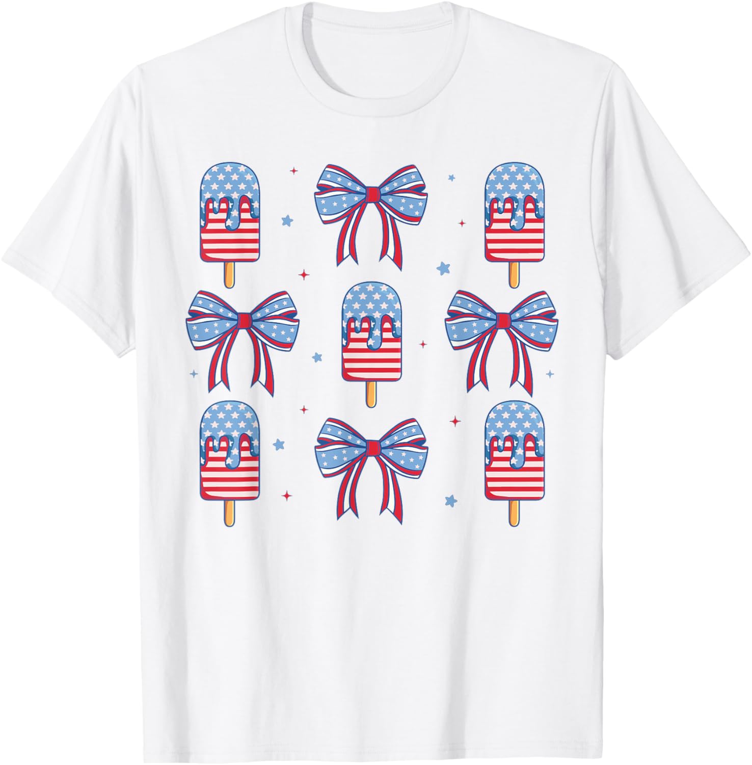 4Th Of July Cute Popsicle Bows Patriotic Women Kids