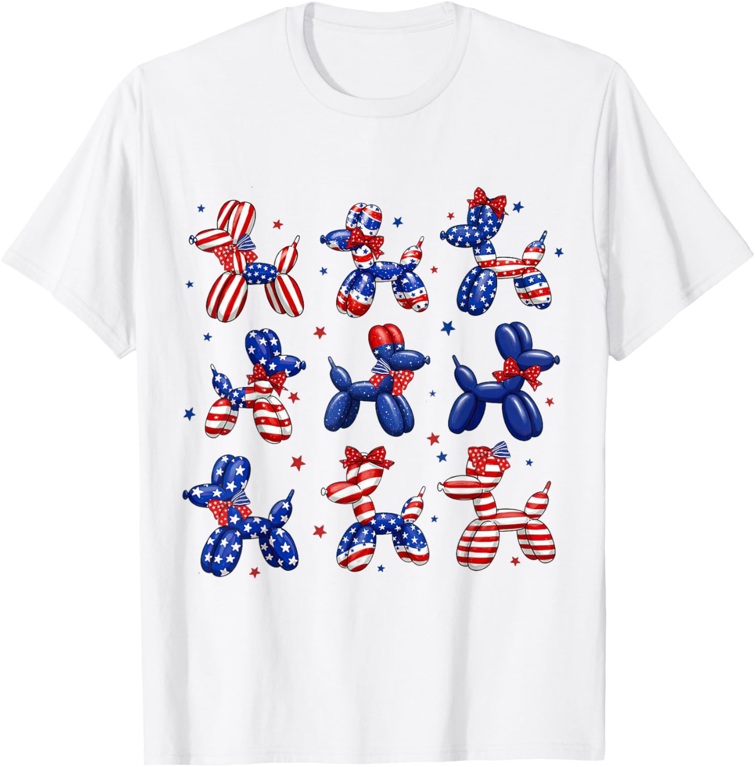 Balloon Dogs Coquette Bow 4Th Of July Usa Flag America Girls