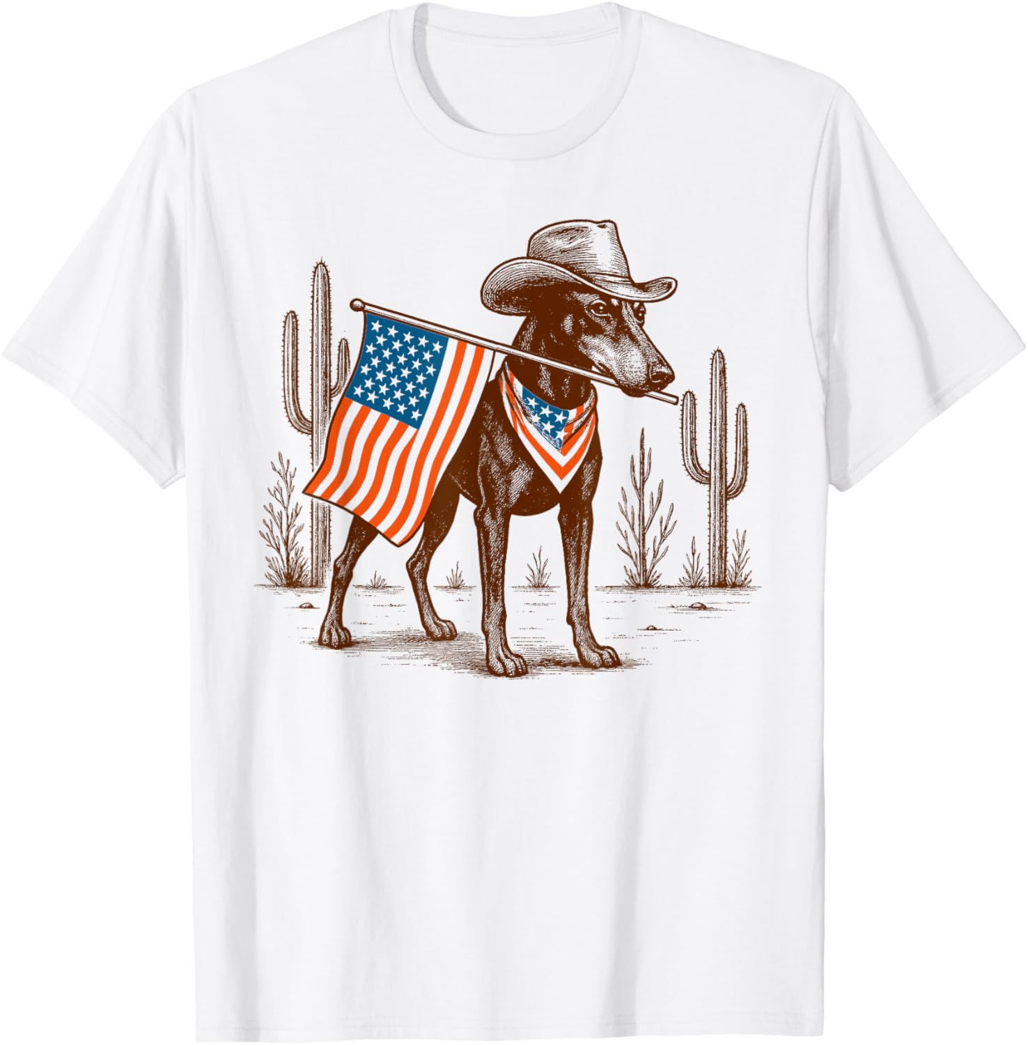 4Th Of July Doberman Lover Western Desert Vibes Freedom