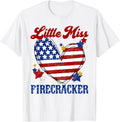 Little Miss Firecracker 4Th July American Heart Toddler Girl
