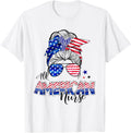 American Flag Patriotic Nurse Messy Bun 4Th Of July