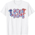 Floral Coquette Bow Usa Floral Patriotic 4Th Of July Usa