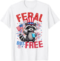 Feral But Free American Flag Raccoon 4Th Of July Trash Panda