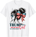 Trump Girl Messy Bun No Apologies Usa Flag Trump 2024