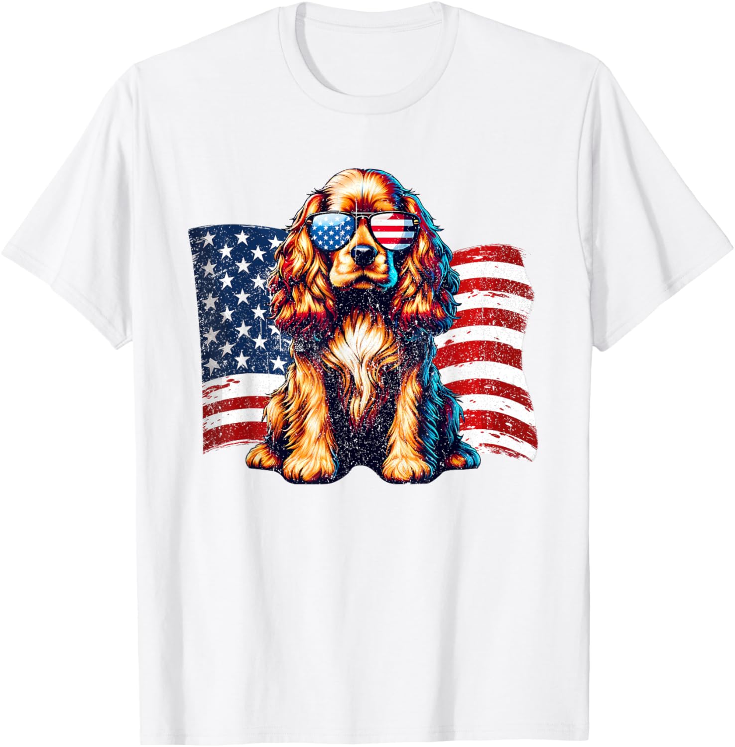 Cocker Spaniel American Flag Sunglasses Patriotic Vintage