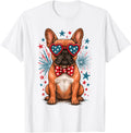 Cute French Bulldog Funny Dog Usa American Flag 4Th Of July