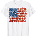 Retro Flower American Flag Usa Patriotic 4Th Of July Women