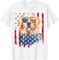 American Flag Golden Retriever Usa Retro 4Th Of July