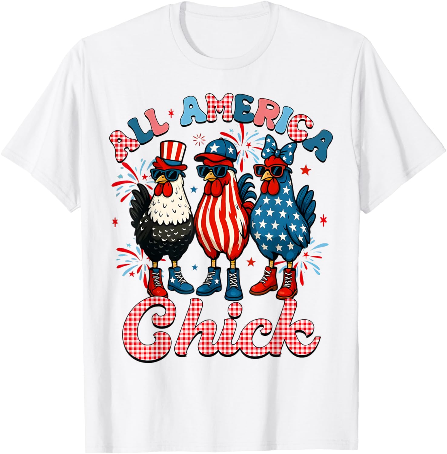 All American Chick Retro 4Th Of July Patriotic Usa Chicken