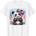 Cute Baby Panda Heart With Usa Bow 4Th Of July Patriotic