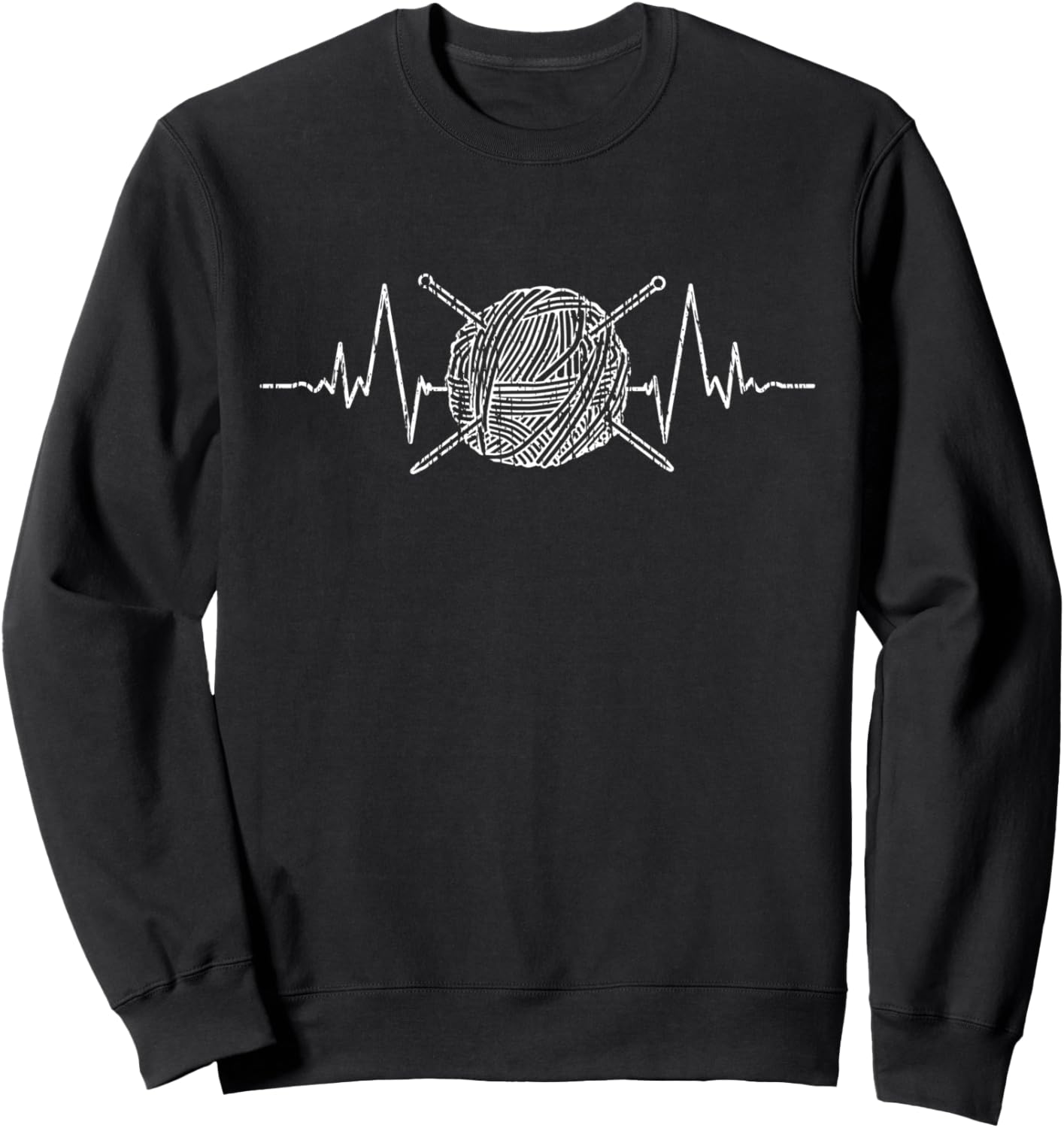 Yarn T-Shirt Crochet Tshirt Applique Tee Heartbeat Gift Sweatshirt