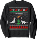 Santa Dinosaur Sweater Ugly Christmas Sweater Dinosaur Sweatshirt
