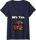 Womens We The People Are Not Okay Flipped American Flag 8647 Style V Neck