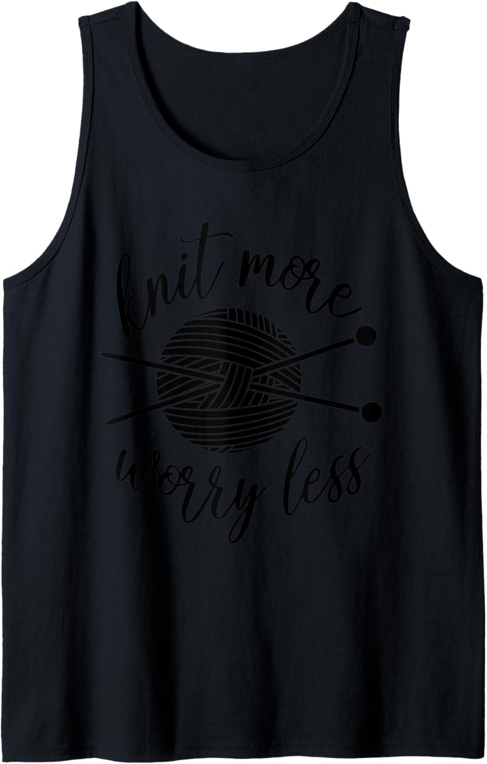Knit More Worry Less Yarn Tee Shirt Women Crochet Lover Gift Tank Top