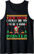 Santa Try To Be A Good Printer Funny Christmas Tank Top
