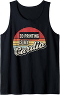 3D Printing Is My Cardio Vintage Retro Funny 3D Printer Tank Top