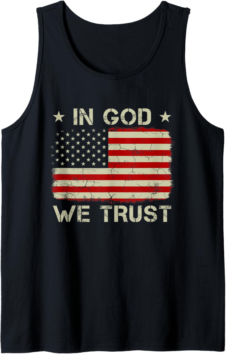 Vintage Old American Flag In God We Trust Tshirt Christian Tank Top