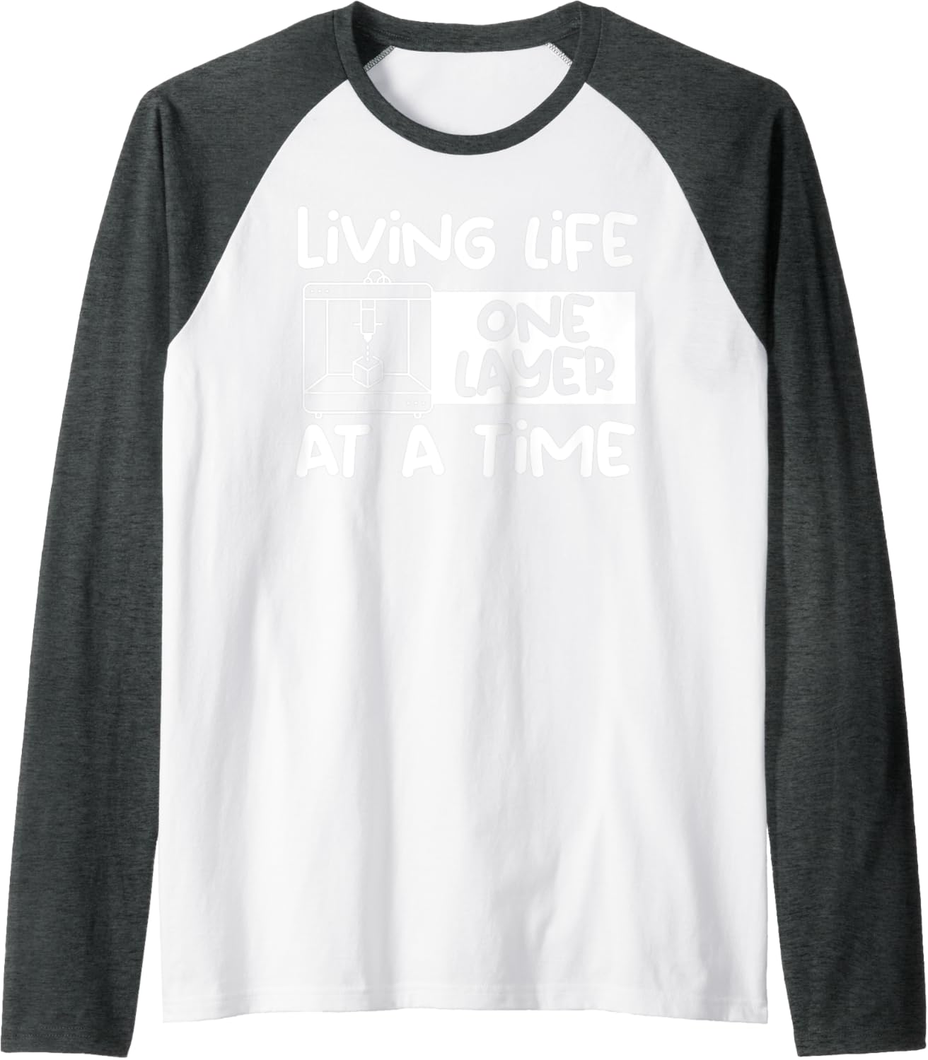 Abs 3D Printer Funny 3D Printing Machine 3D Printer Raglan Baseball Tee