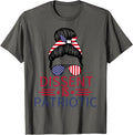 Dissent Is Patriotic Messy Bun 4Th Of July Usa Flag Feminist