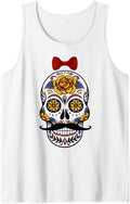 Funny Skull With Bow Tie Mustache Tank Top