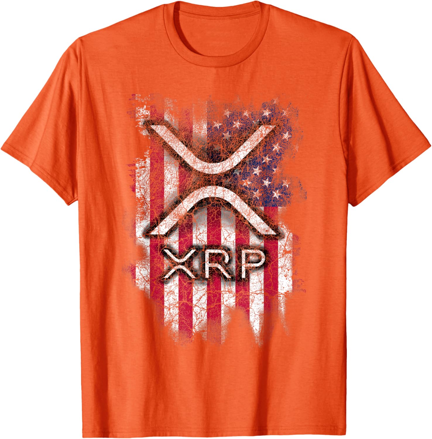 Orange Xrp Ripple Crypto Usa Retro American Flag