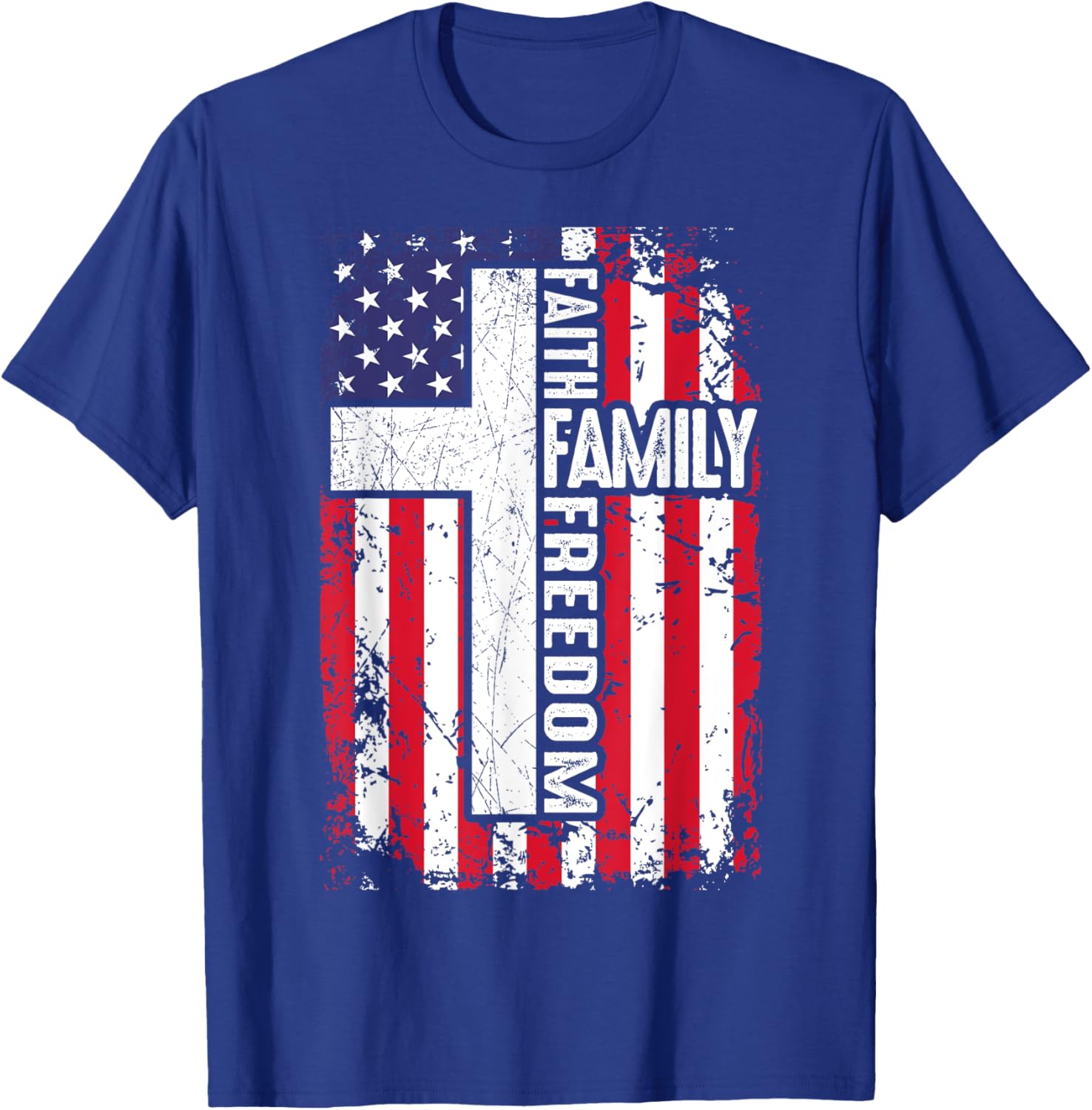 Faith Family Freedom Usa Flag 4Th July Christian Men Women