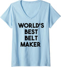 Womens World's Best Belt Maker V-Neck