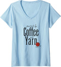 Womens Powered By Coffee and Yarn V-Neck
