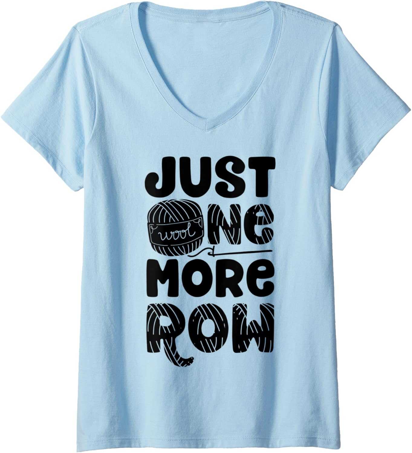 Womens Just One More Row Funny Crochet Gifts Women Crocheting Yarn V-Neck