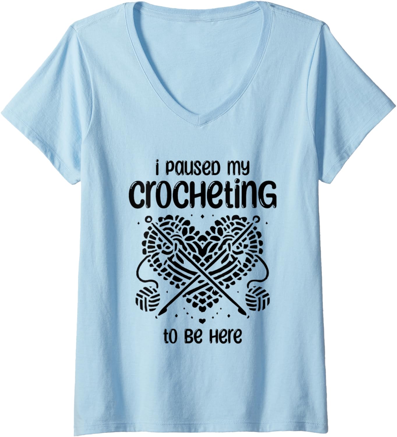 Womens Funny Crochet Yarn Lover Women Crocheter Design V-Neck