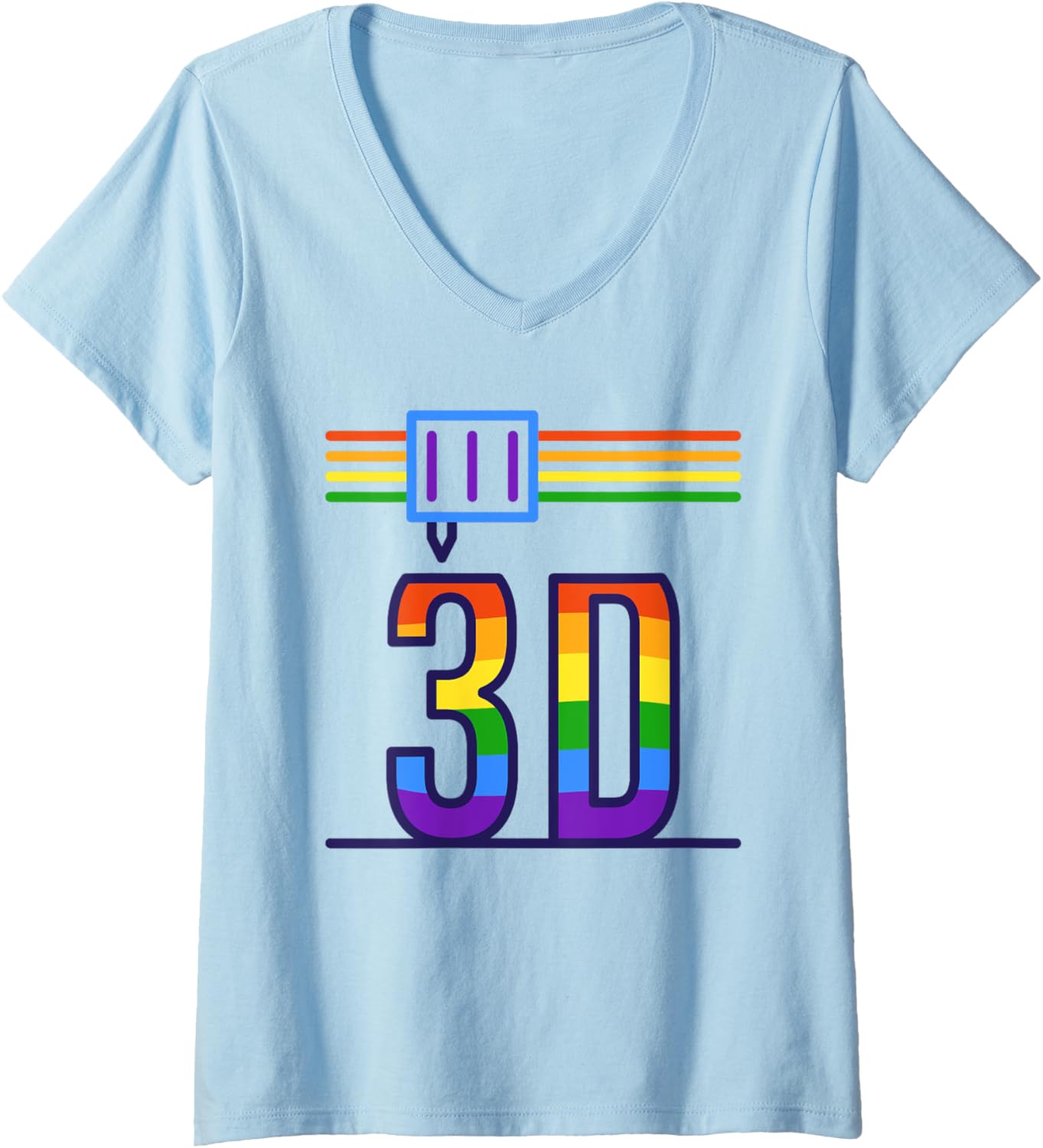 3D Printing Rainbow Pride Flag I Love 3D Printers Lgbtq V Neck