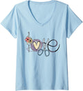 Cute Knitting Nerd Knit Love Yarn Crochet Lover V-Neck