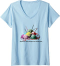 Womens FUNNY KNITTING THERE'S NO SUCH THING AS TOO MUCH YARN V-Neck