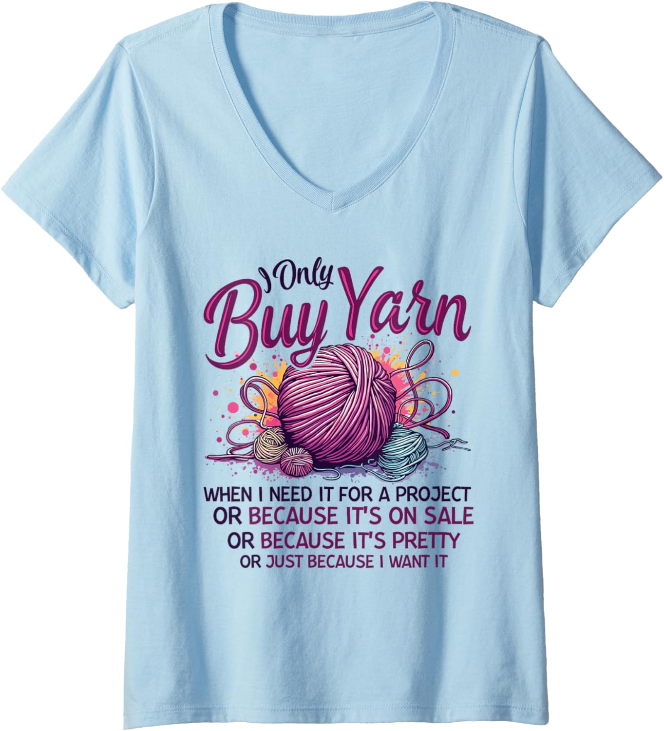 Womens Crochet saying yarn crocheting women V-Neck