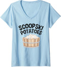 Womens Scoopski Potato Funny Potatoes Vegetables Chips Graphic V Neck