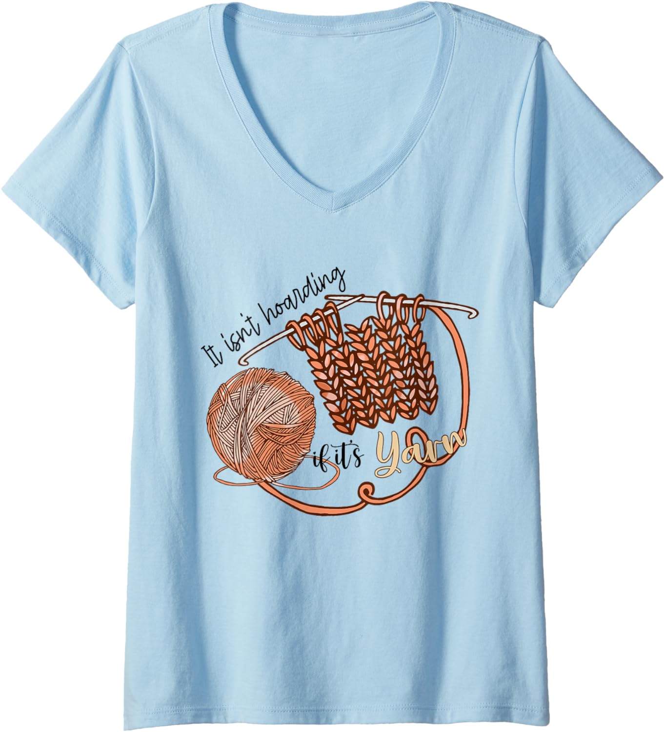 Knitting Nerd It Isn't Hoarding If It's Yarn Crochet Lover V-Neck
