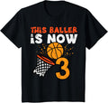 Kids This Baller Is Now 3 Basketball 3rd Birthday Boys Kids Design 393