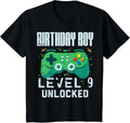 Kids Birthday Boy Level 9 Unlocked Gamer Controller 9th Birthday Boys Design 77