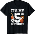 Kids 5th Birthday Sports Birthday Party Five Year Old Boy Birthday Design 154