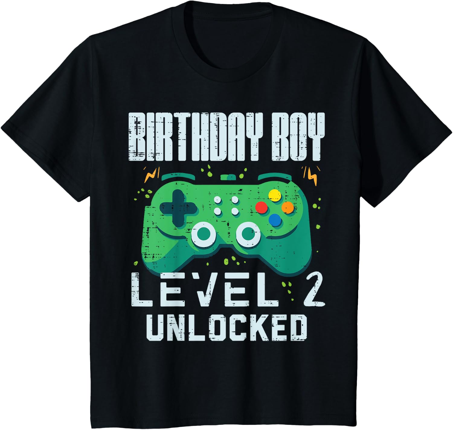 Kids Birthday Boy Level 2 Unlocked Gamer Controller 2nd Birthday Boys Design 194