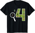 Kids 4th Birthday 4 Magnifying Glass Insects Bugs Birthday Boys Girls Design 288