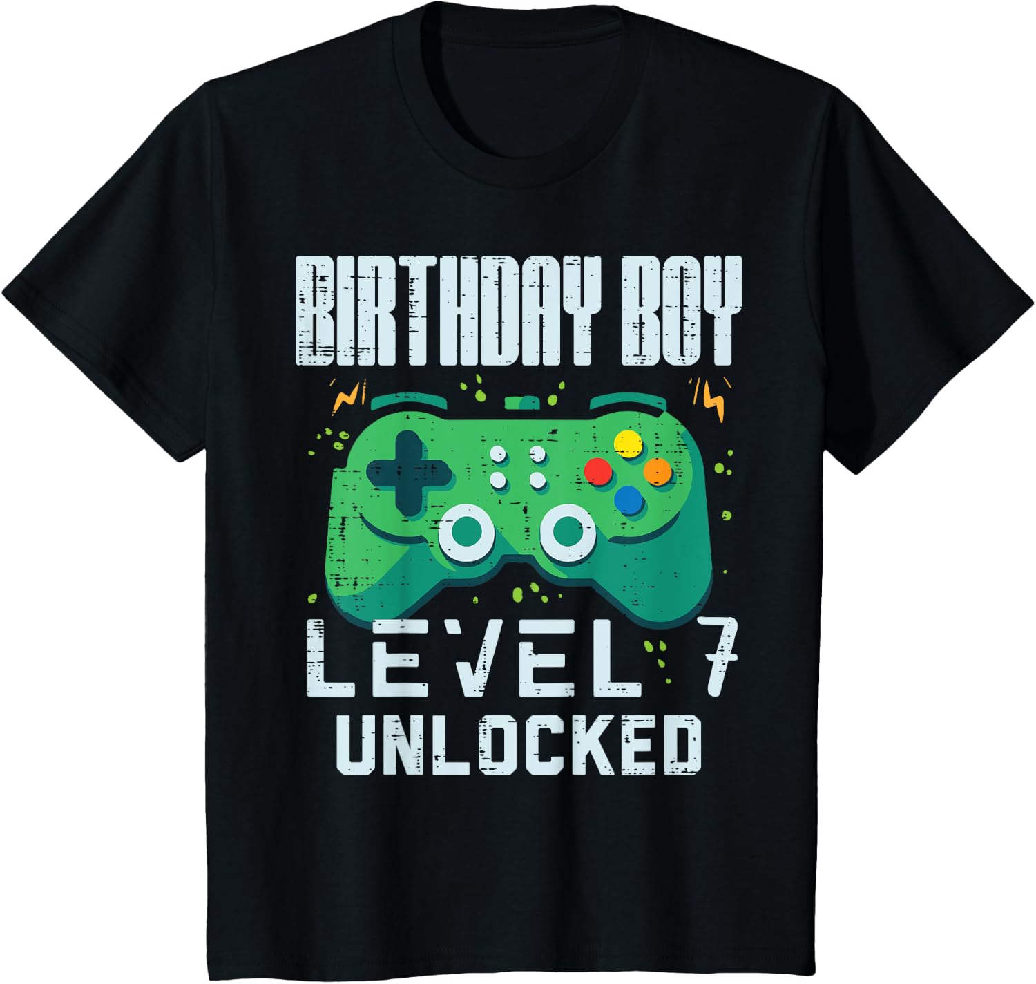 Kids Birthday Boy Level 7 Unlocked Gamer Controller 7th Birthday Boys Design 5