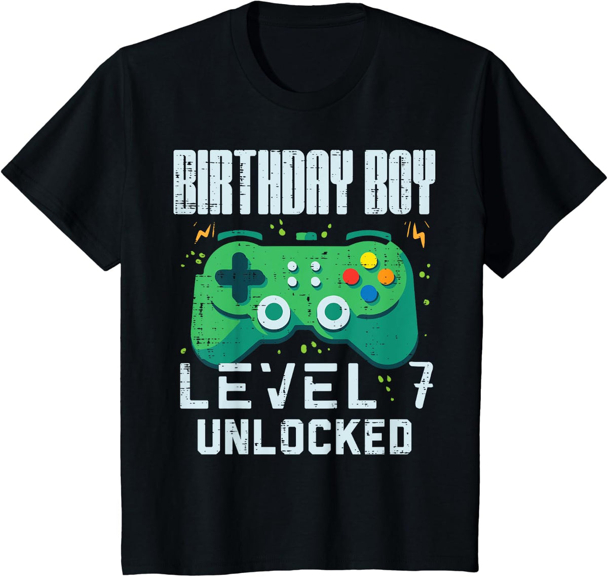 Kids Birthday Boy Level 7 Unlocked Gamer Controller 7th Birthday Boys Design 231