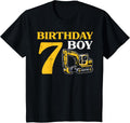 Kids 7th Birthday Boy Excavator 7 Construction Birthday Boys Kids Design 11