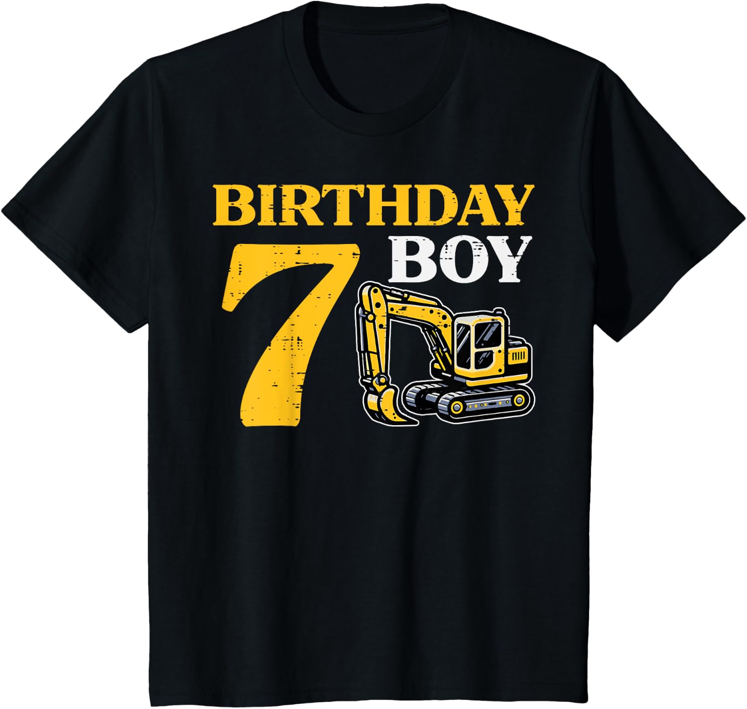 Kids 7th Birthday Boy Excavator 7 Construction Birthday Boys Kids Design 117