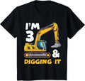 Kids Construction Truck 3rd Birthday Boy Excavator Birthday Design 299