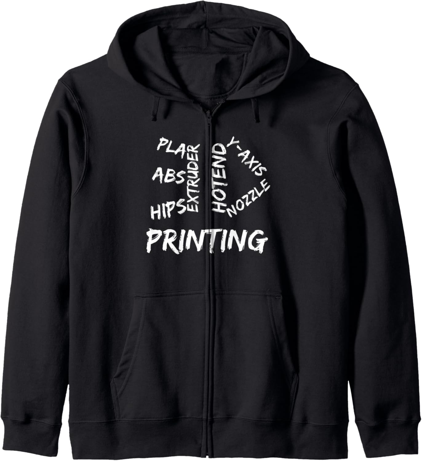 3D Printing T Shirt 3D Printer Logo Zip Hoodie